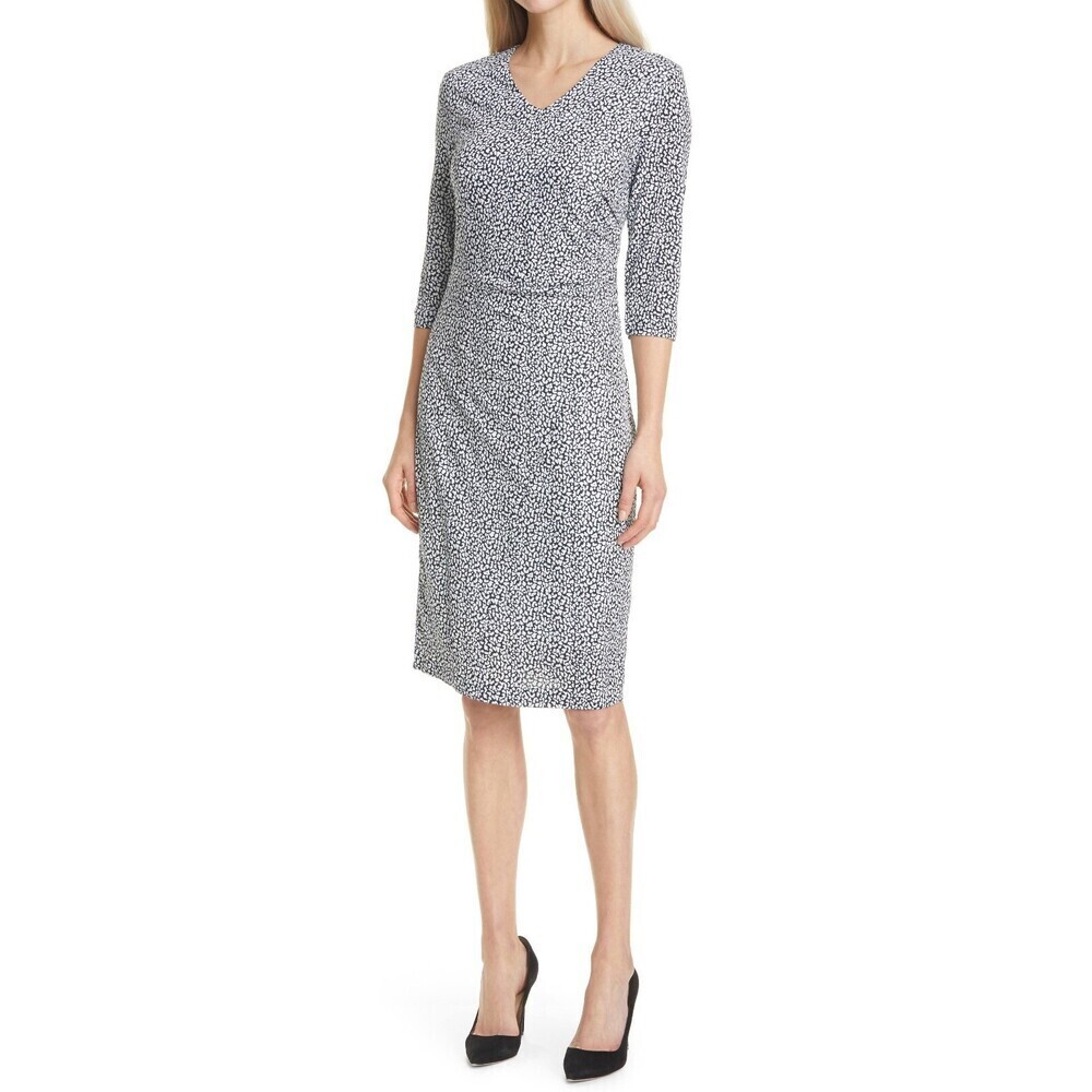 BOSS Women's Epona Printed Jersey Dress in Midnight Fantasy Size M